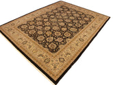 handmade Traditional Design Brown Tan Hand Knotted RECTANGLE 100% WOOL area rug 9x12